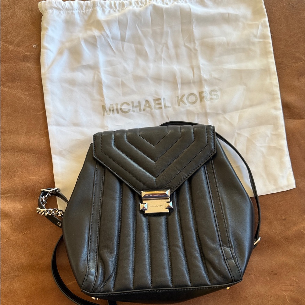 Michael Kors Black Chevron Backpack